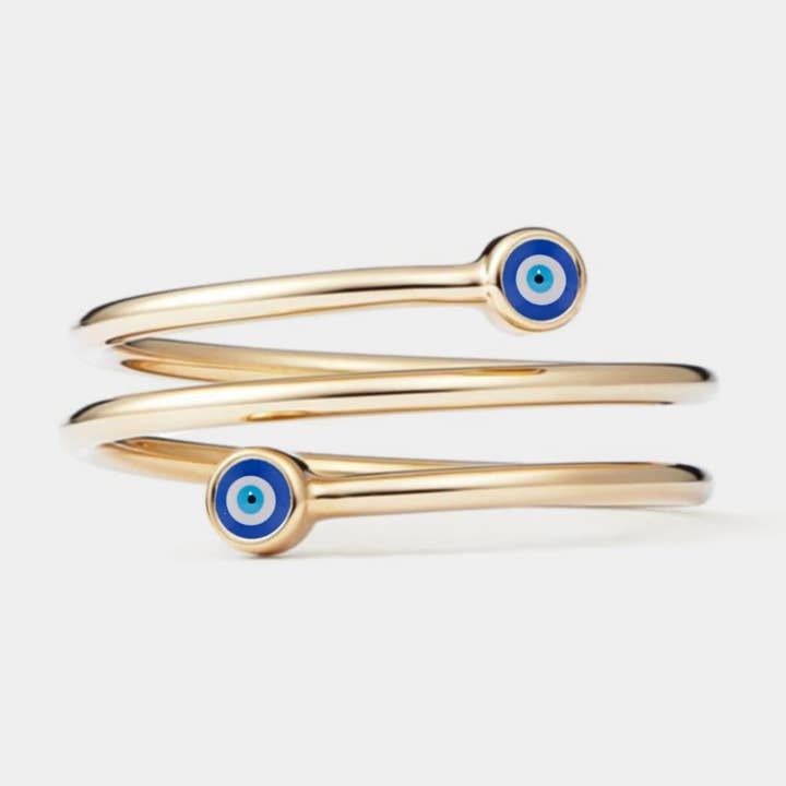 Bague à trois rangs Turkish Evil Eye Nazar en argent sterling 925 pour la vente par Perimade & Co. LLC