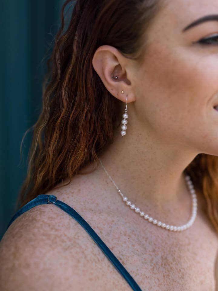 Pearl and Glass Bead Earring for wholesale by Saucey and Wubs Designs, LLC