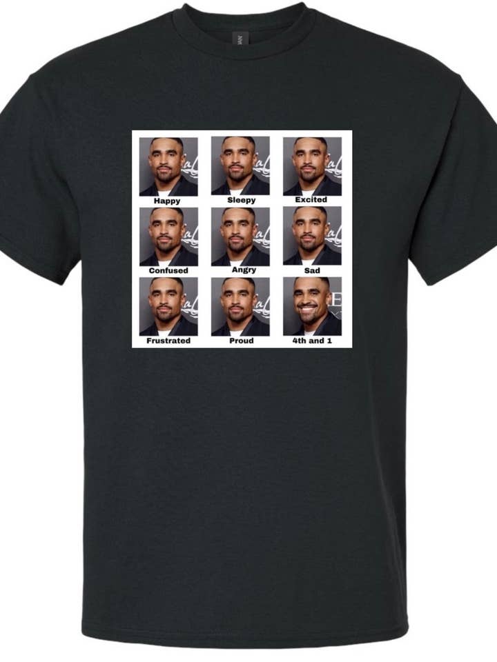 PHILADELPHIA EAGLES JALEN HURTS MOOD TSHIRT for wholesale by Bleed Philly