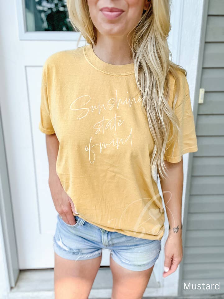 Sunshine State of Mind Heavy Weight Tee for wholesale by Blonde Ambition | Jewelry | Valentines Gift & Sweaters
