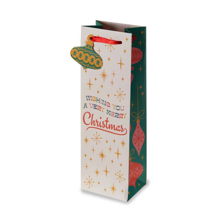 A Very Retro Christmas Single Bottle Wine Bag for wholesale by Cakewalk