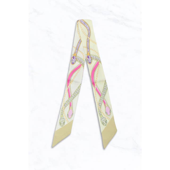 Suzie Q USA - Wholesale Scarf - Women's - Elegant Snake Rope Accent Thin Scarf