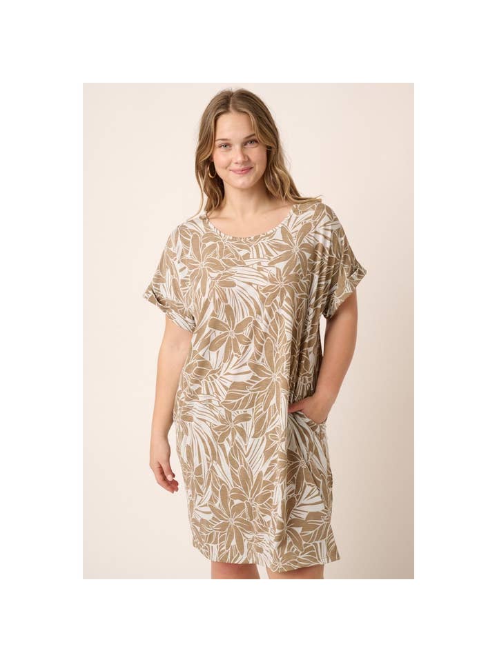 mittoshop - Vendita all'ingrosso Vestito - Donna - D1912PL - MINI ABITO DOLMAN PLUS CON STAMPA TROPICALE1