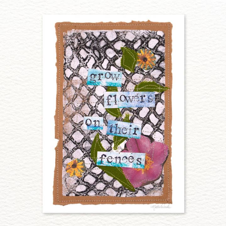 "Flowers on their Fences" Print for wholesale by Mollie Donihe