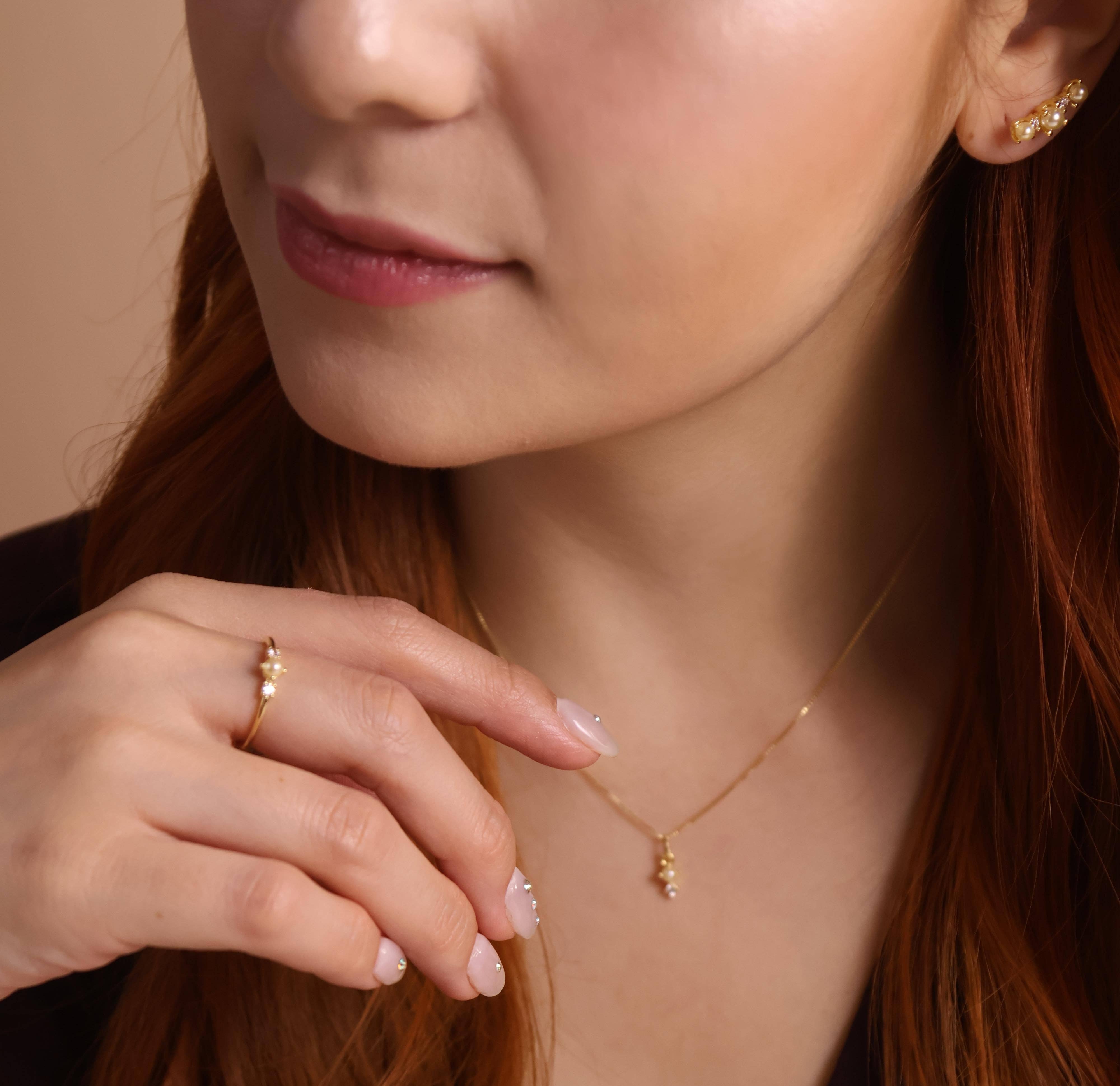 GoldFi - Vente Clous d'oreille - Boucles d'oreilles en perles et cristaux plaquées or 18 carats3