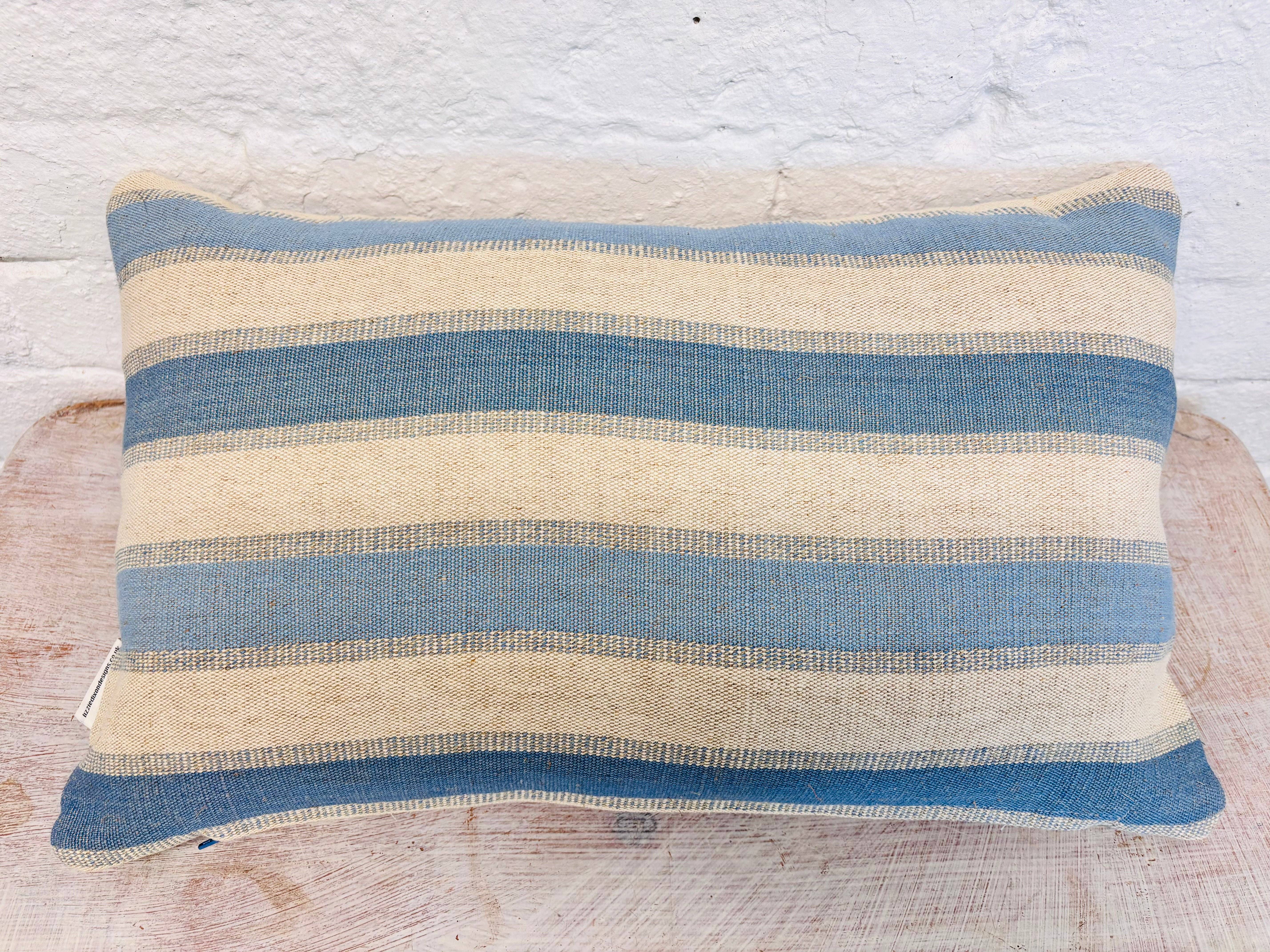 Lizzie Dixon Designs - Wholesale Throw/Decorative Pillow - Lobster  Cushion-Blue Stripe limited edition1