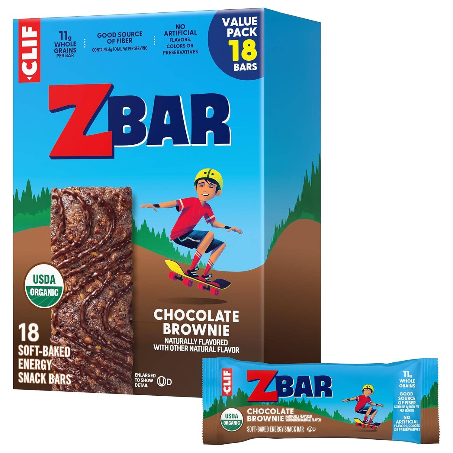 Snacky Candy - Wholesale Snack Bar - Clif Kid ZBAR Choco Brownie 1.27oz 18 count0