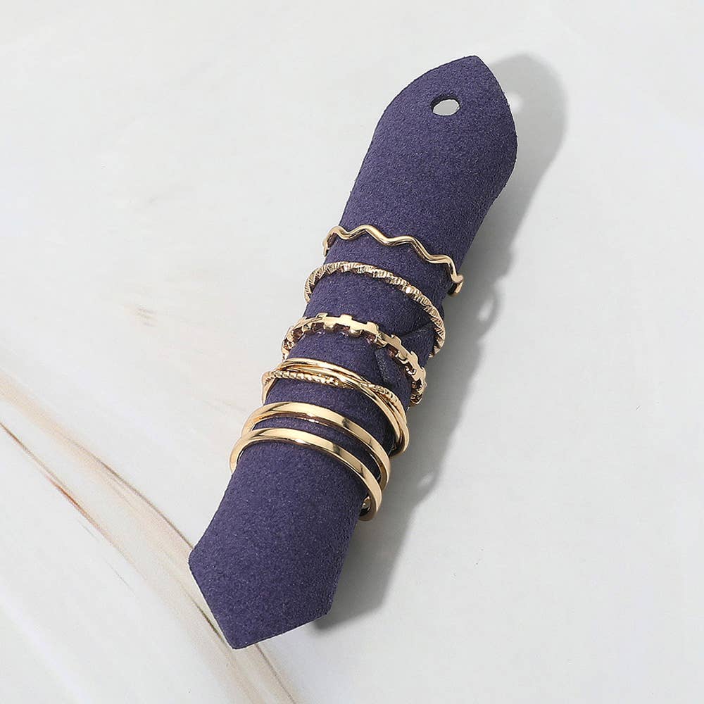 Sensibling Corp. – Conjunto de joias por atacado – 5PCS - Conjunto de Anéis Minimalistas de Metal Empilháveis0