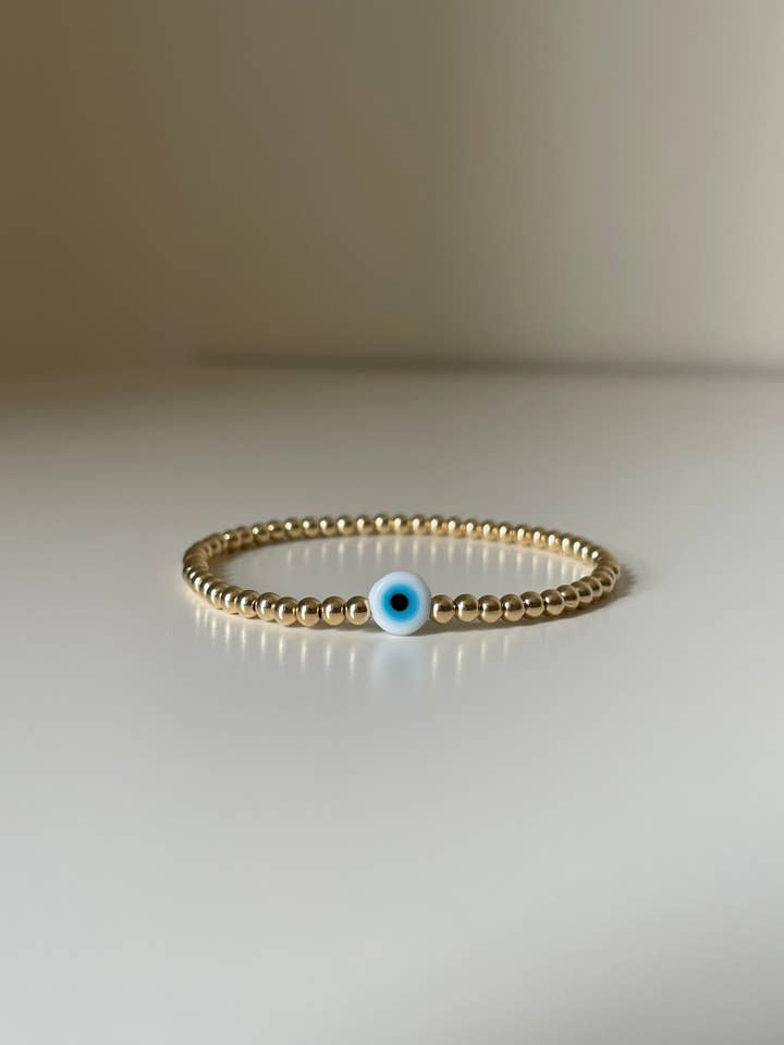 White Evil Eye Bracelet for wholesale by Gioielli By Gabriella