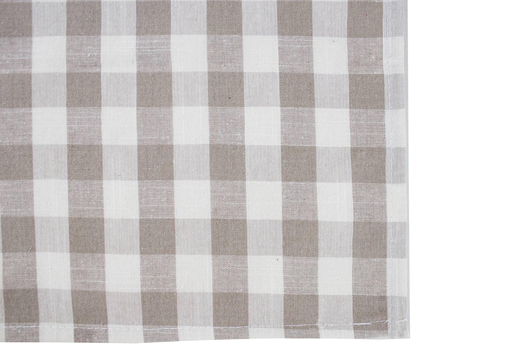 Fennco Styles - Wholesale Table Runner - Classic Gingham Khaki & White Table Runner3