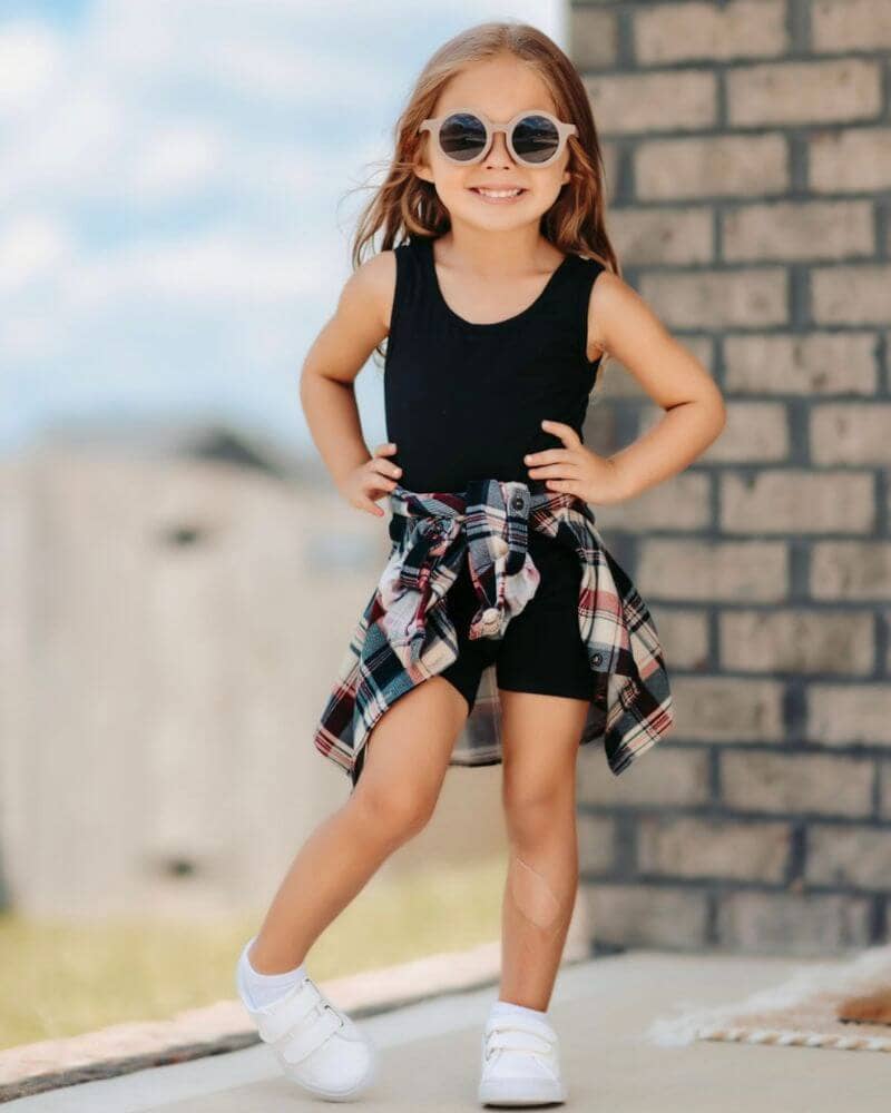 Bailey's Blossoms - Wholesale Romper - Kids - Gigi Bikeshort Romper - Black1