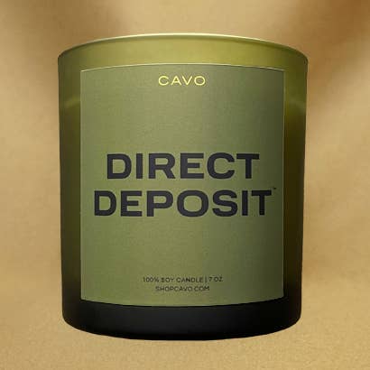 "Direct Deposit" Candle for wholesale by CAVO