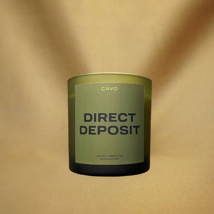"Direct Deposit" Candle for wholesale by CAVO