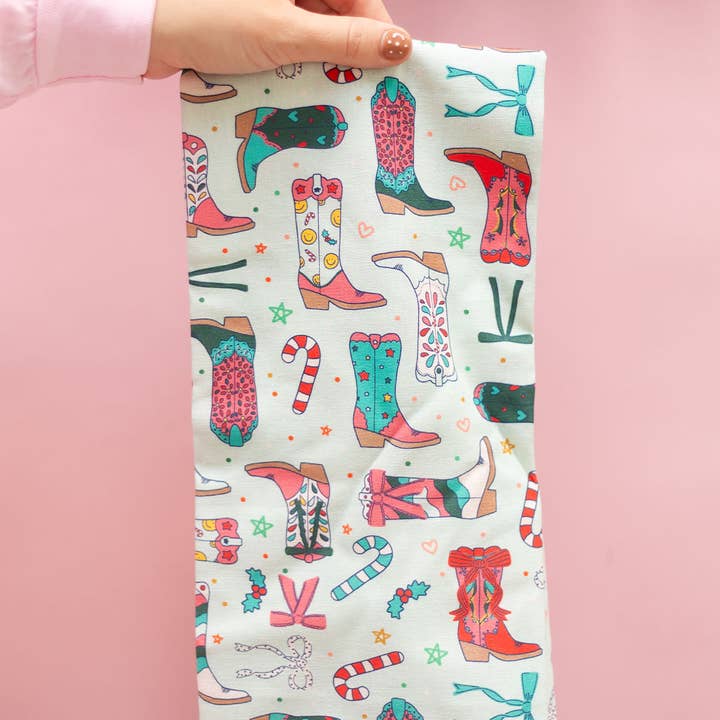 Callie Danielle - Wholesale Tea towel - Christmas Western Cowgirl Boots Tea Towel1