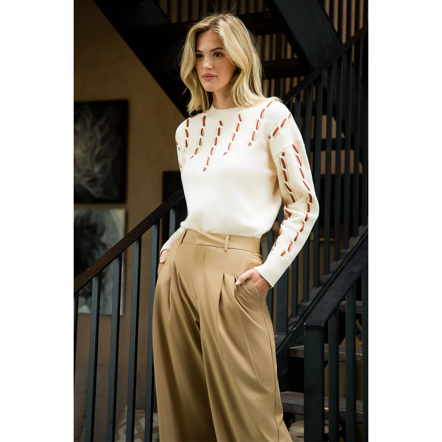 CREAM Long Sleeve Knit Sweater for wholesale on Faire6