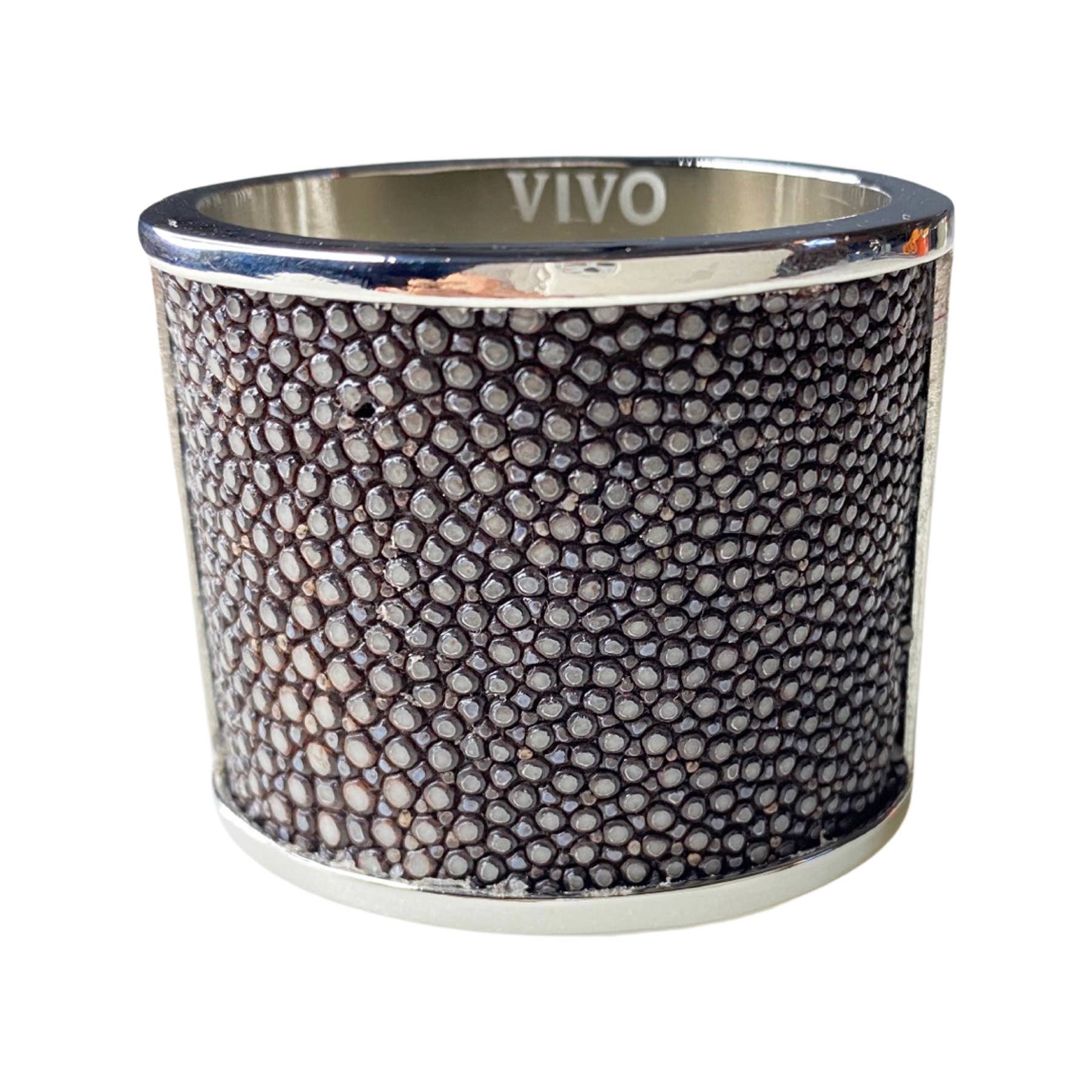 VIVO - Wholesale Napkin Ring - Genuine Shagreen Inlay Silver Napkin Ring2