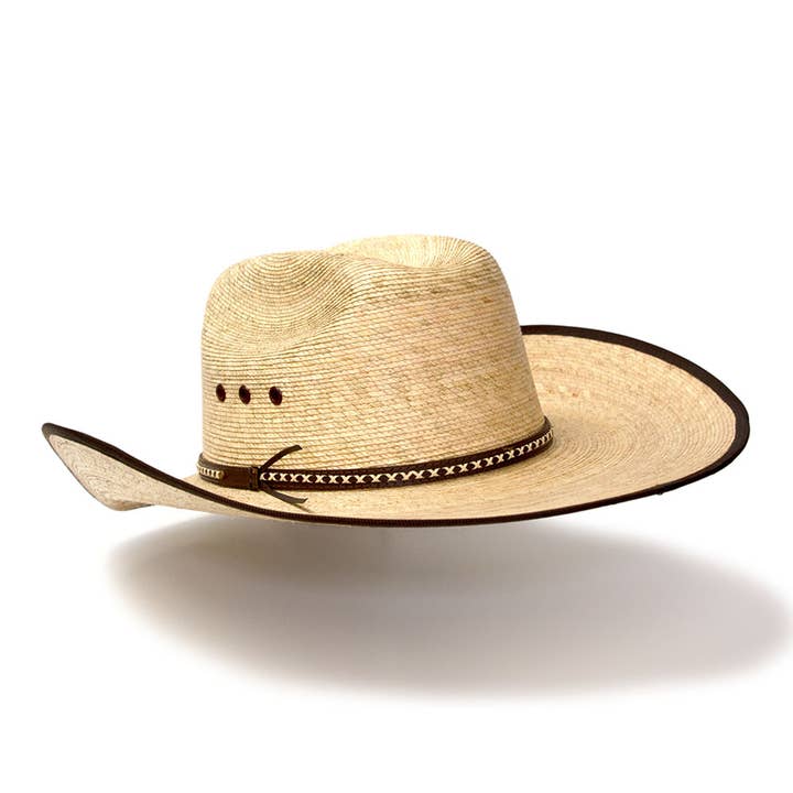 Western Express - Wholesale Cowboy hat – Unisex - Palm Straw Western Cattleman Hat with Brown Trim2