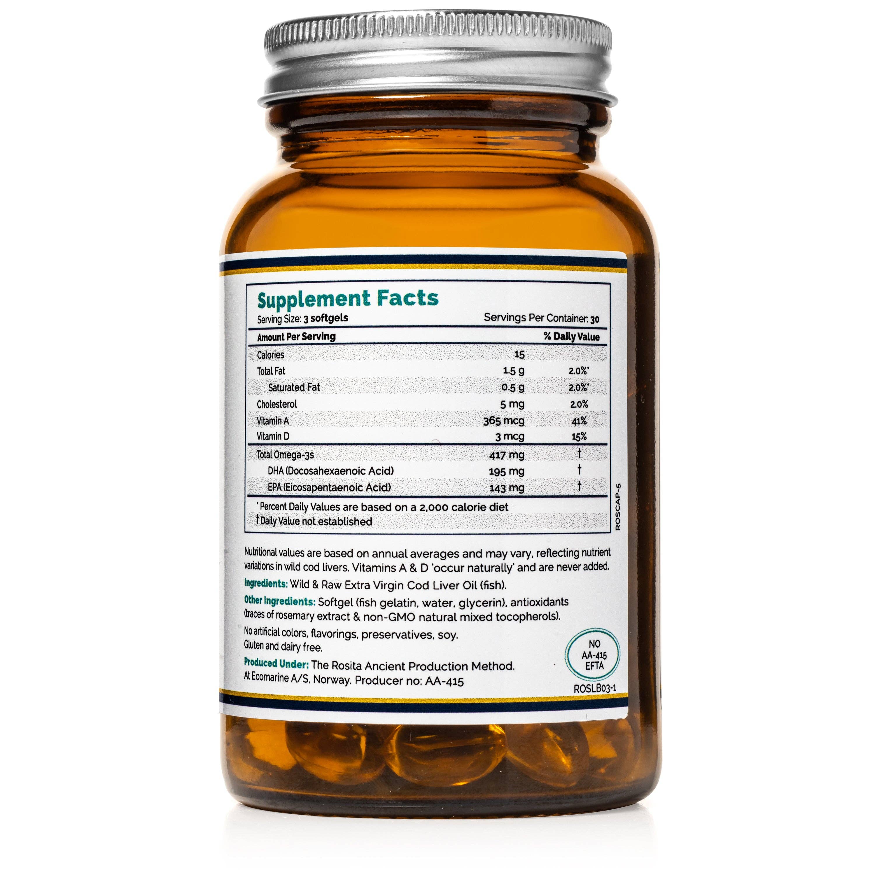 Rosita - Wholesale Oral Supplement/Vitamin - Rosita Extra Virgin Cod Liver Oil Softgels2