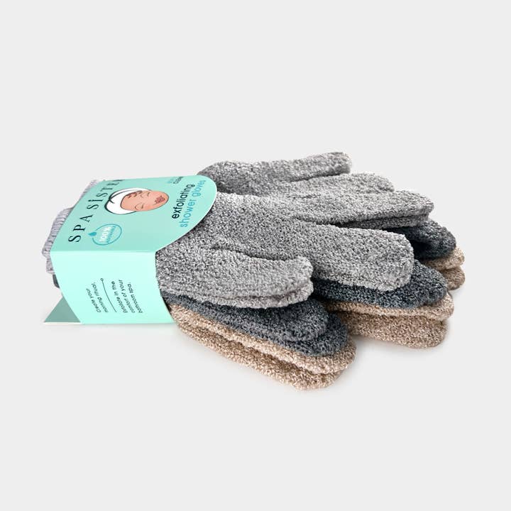 Bath Accessories Company - Wholesale Exfoliating Gloves/Mitts - Exfoliating Shower Gloves - Three Pairs