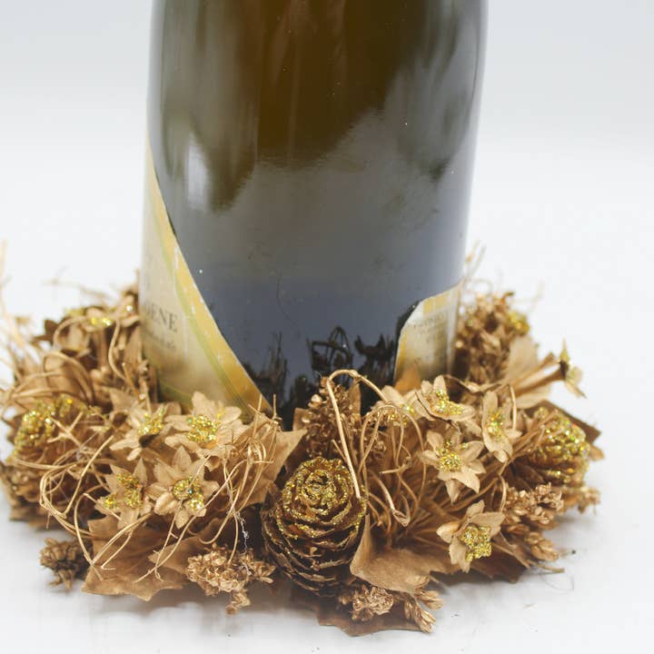 Fioretto Renato S.r.l. - Wholesale Christmas Decoration - Box of 6 chaplets with stars, pine cones in antique gold and silver6