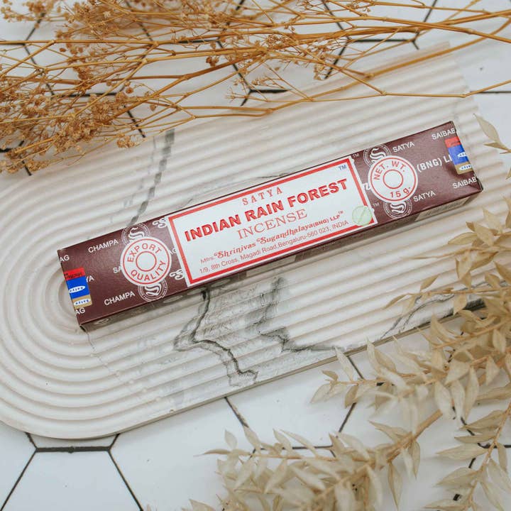 Indian Rain Forest Satya Incense Sticks | YOGA Hand Rolled for wholesale by Magnifique Hearts