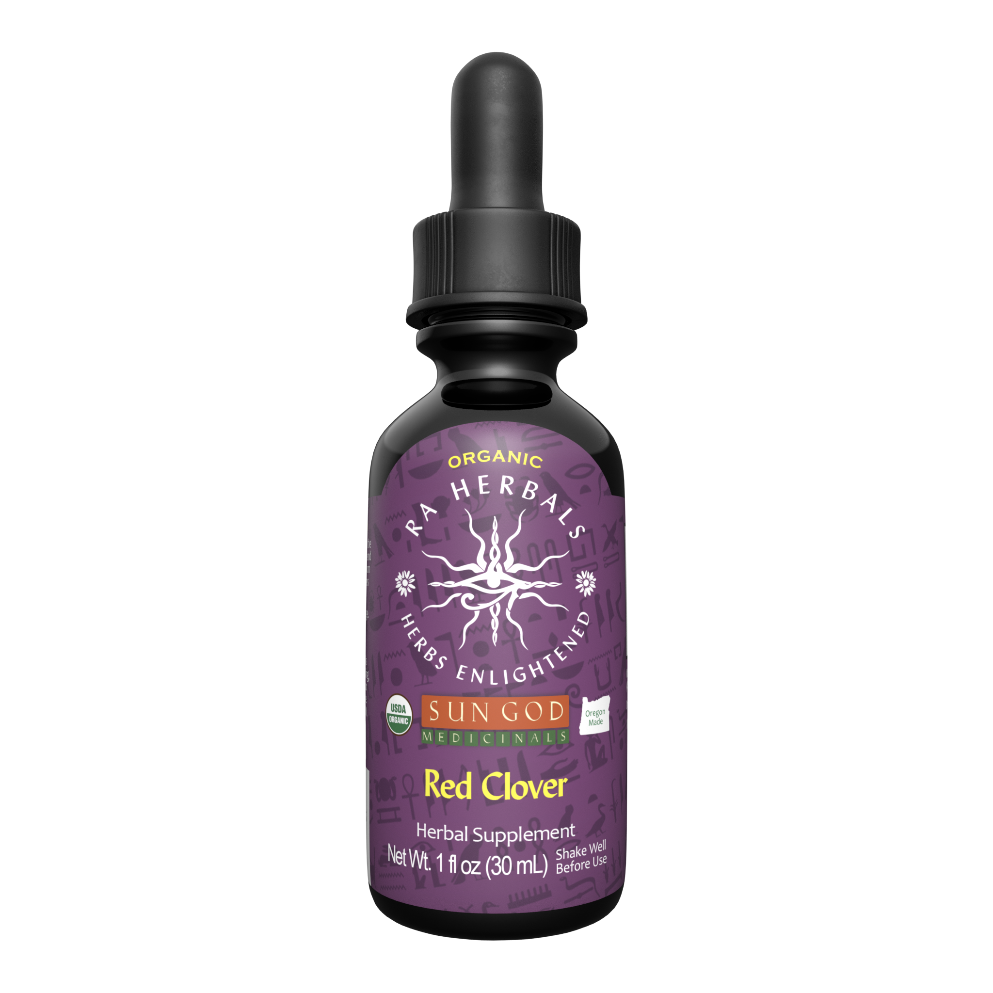 Sun God Medicinals – Tintura por atacado – Tintura orgânica de trevo vermelho 1oz0