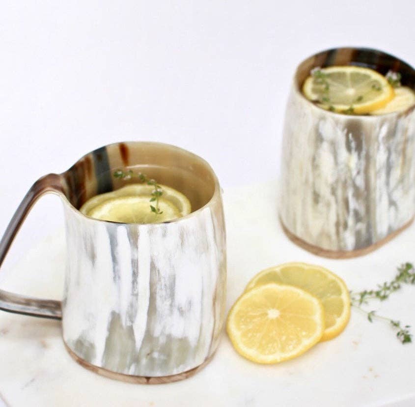 The African Home Goods - Wholesale Beer Glass/Mug - Ankole Cow Horn Beer Mugs / Tumbler Light8