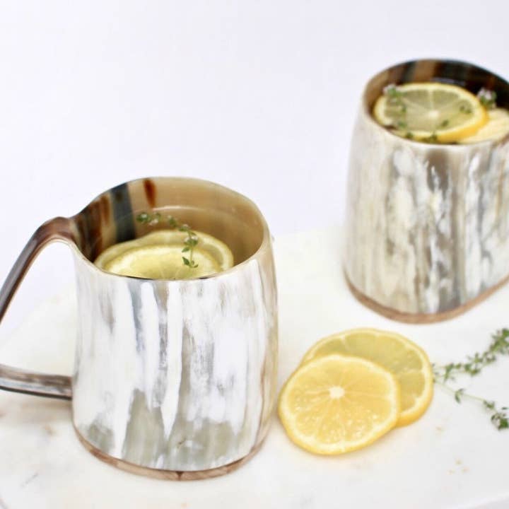 The African Home Goods - Wholesale Beer Glass/Mug - Ankole Cow Horn Beer Mugs / Tumbler Light8