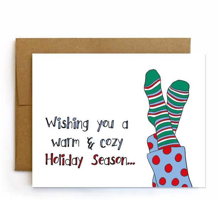 Warm & Cozy Christmas Card for wholesale by Yellow Daisy Paper Co.