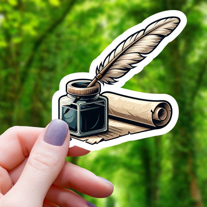 Quill and Paper Sticker - 3" for wholesale by Mimic Gaming Co