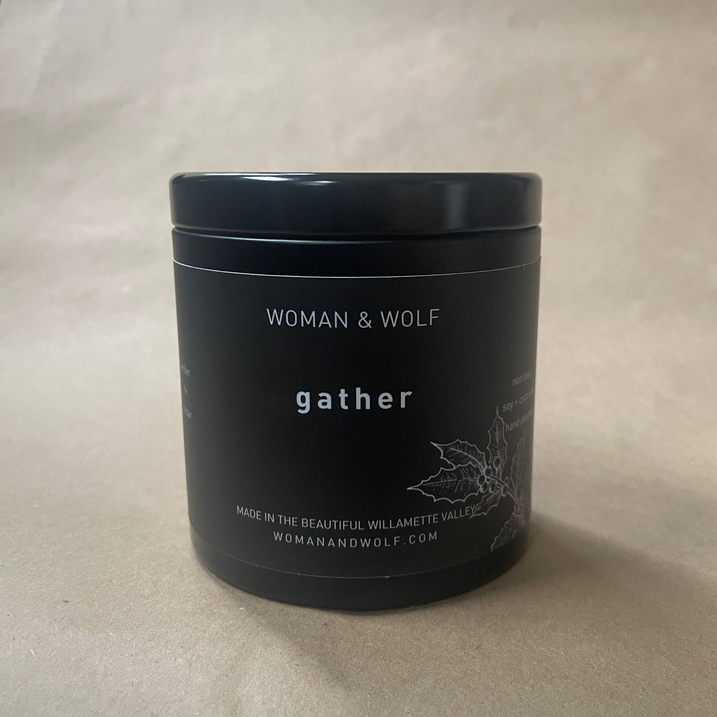 Woman + Wolf - Wholesale Jar/Filled Candle - GATHER Eco-Friendly Soy/Coconut Jar Candle0