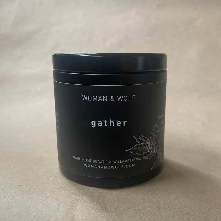 Woman + Wolf - Wholesale Jar/Filled Candle - GATHER Eco-Friendly Soy/Coconut Jar Candle