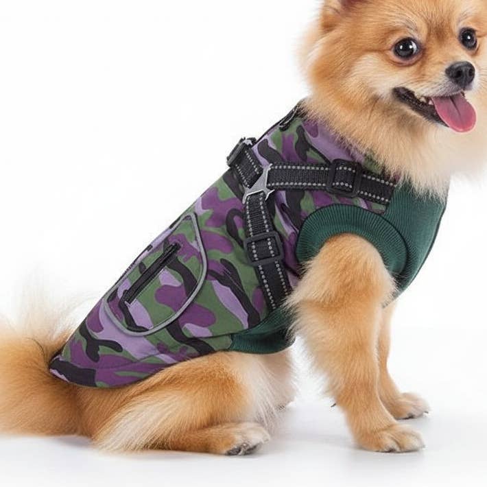 Waterproof Winter Dog Vest in Camo for wholesale by kapeit