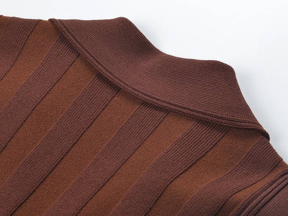 Color as pictures SET227 Tailored Knit Vest & Pleated Skirt Set – Fall Edit for wholesale on Faire8