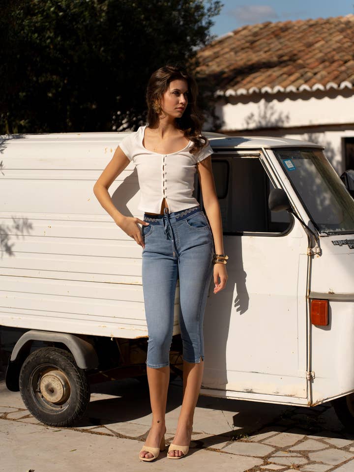 ONADO - Wholesale Jeans - Women's - Pantacourt Milie - Jean5