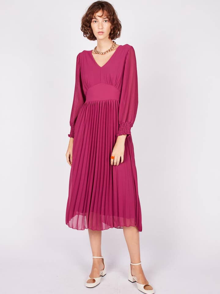 Midi-jurk met plooien voor wholesale door Dioxide