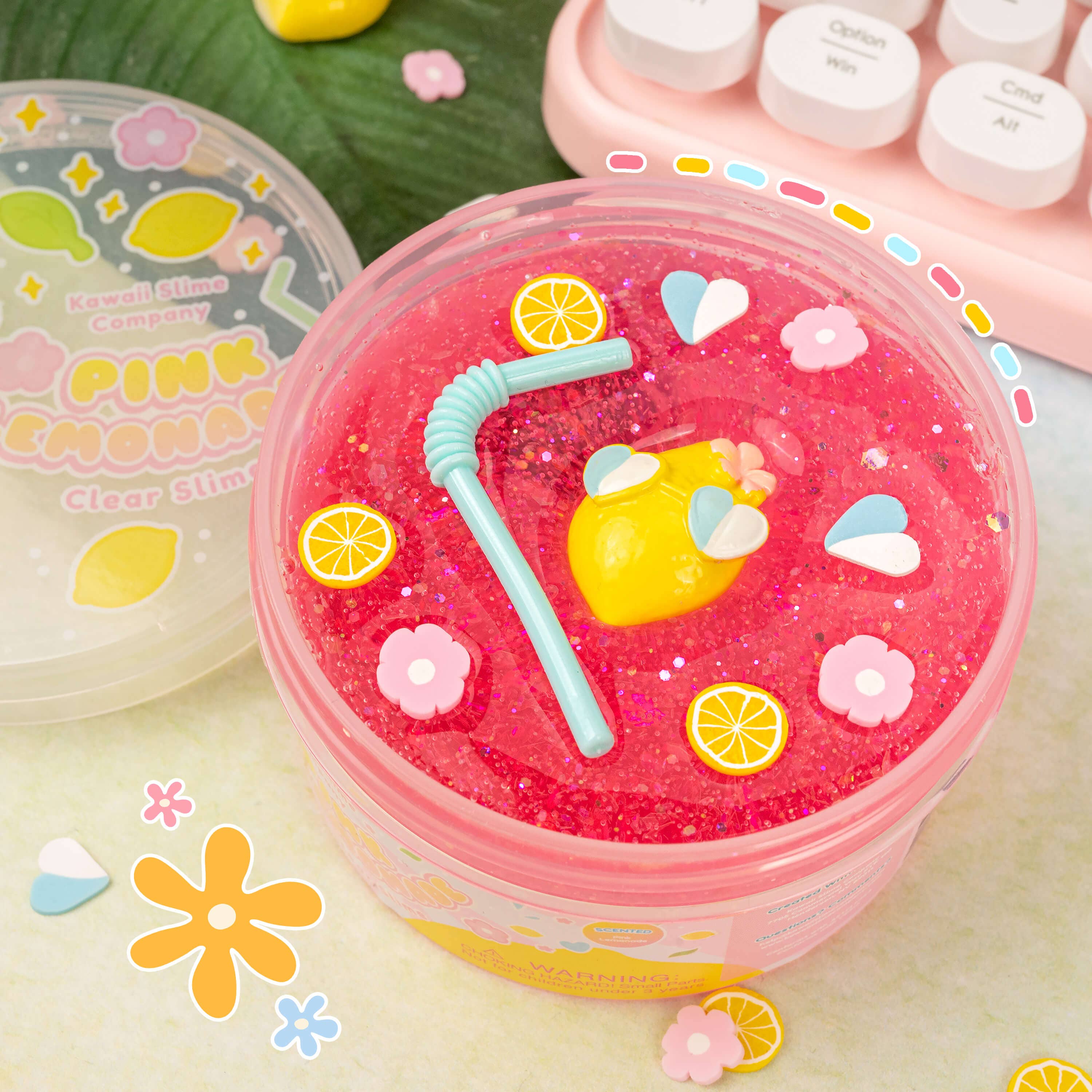 Kawaii Slime Company - Wholesale Putty/Slime - Kids - Pink Lemonade Clear Slime (4pcs/case)3