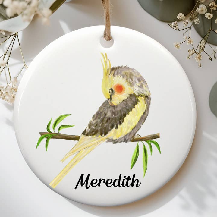 MerikaArt - Wholesale Ornament - Cockatiel Ceramic Ornament3