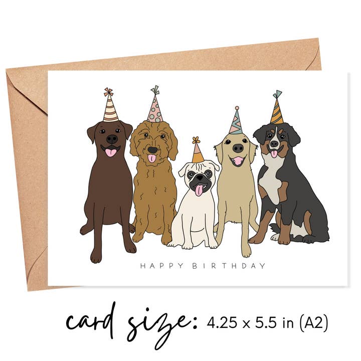 Simply Happy Paper - Wholesale Birthday Card - Happy Birthday Variety of Dogs Card1
