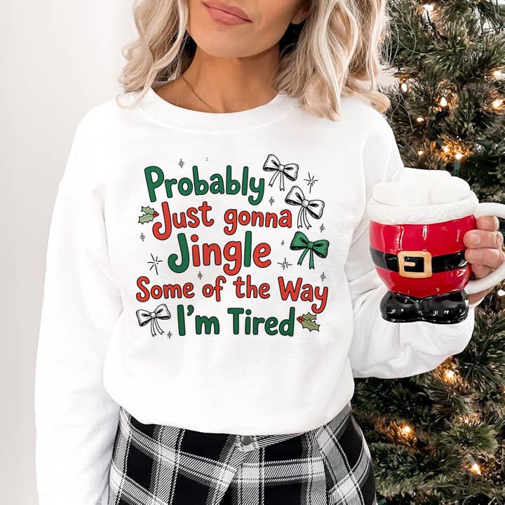 Jingle Some Of The Way Christmas Crewneck Sweatshirt for wholesale by DaisyChainDesignCo