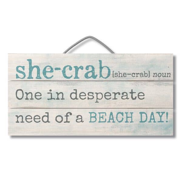 Panneau à palettes 12" x 6" - She Crab pour la vente par CounterArt/Highland Home/Thirstystone