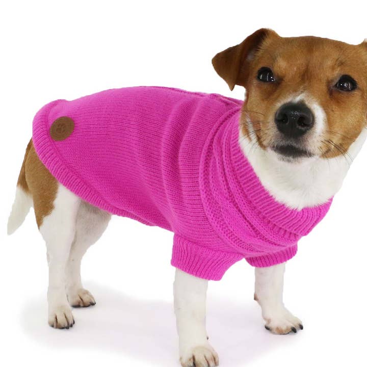 Pull en tricot torsadé rose pour la vente par Ancol Pet Products Ltd