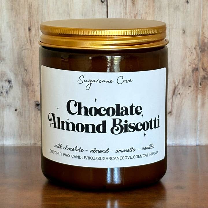 Chocolate Almond Biscotti Candle - 2025 Fall Collection for wholesale by Sugarcane Cove Company