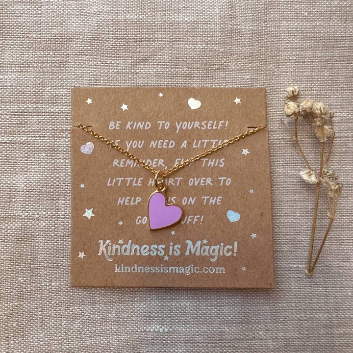 Kindness is Magic - Wholesale Halskettinghanger - Tiny Heart ketting met bevestigingen, alle kleuren6