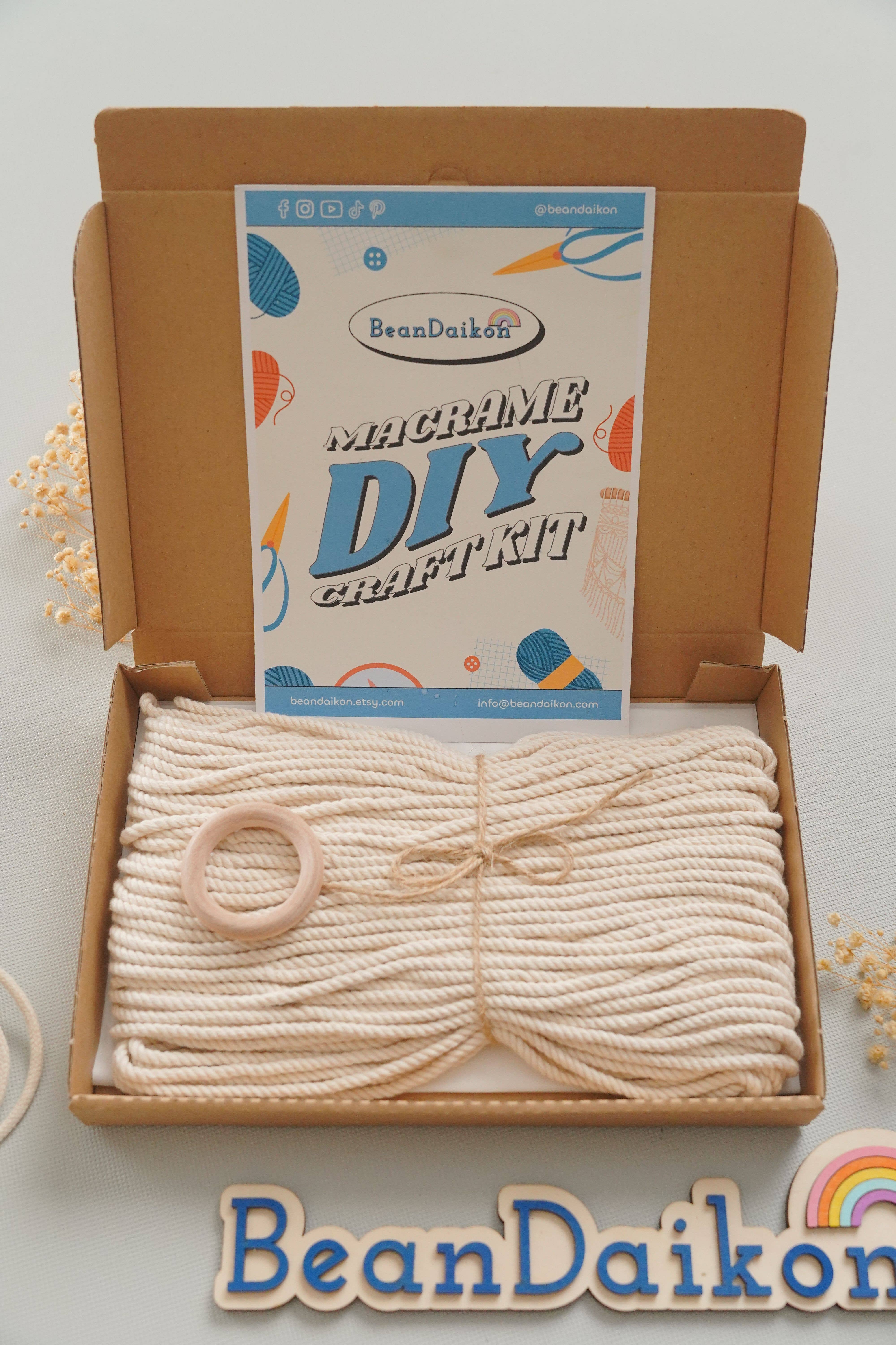 BeanDaikon - Vente Kit de bricolage - Kit DIY pour suspension de plantes en macramé pour adultes K038