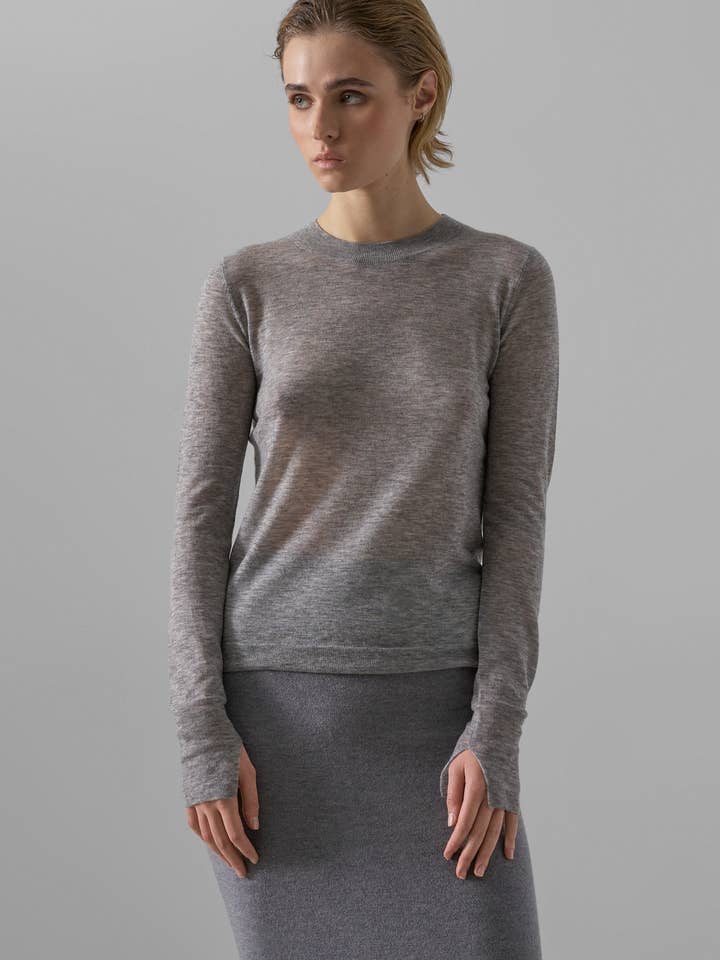 SOPHIE fine-knit crew neck sweater for wholesale by Leap Concept