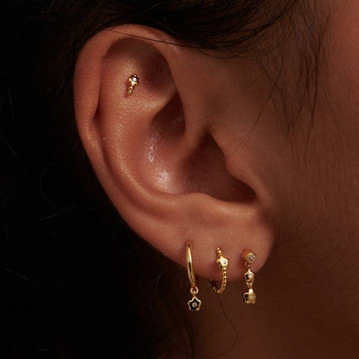 S-kin Studio Jewelry - Wholesale Dangle Earrings - Lucille Flower Earrings Set - 18K Gold Filled1