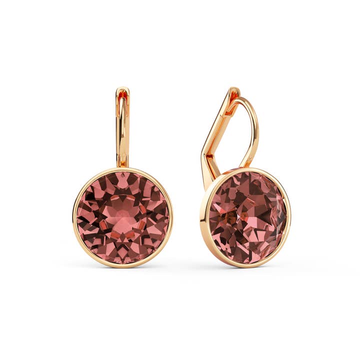Bella Earrings with 4 Carat Blush Rose Rose Gold Plated for wholesale by My Jewellery Story