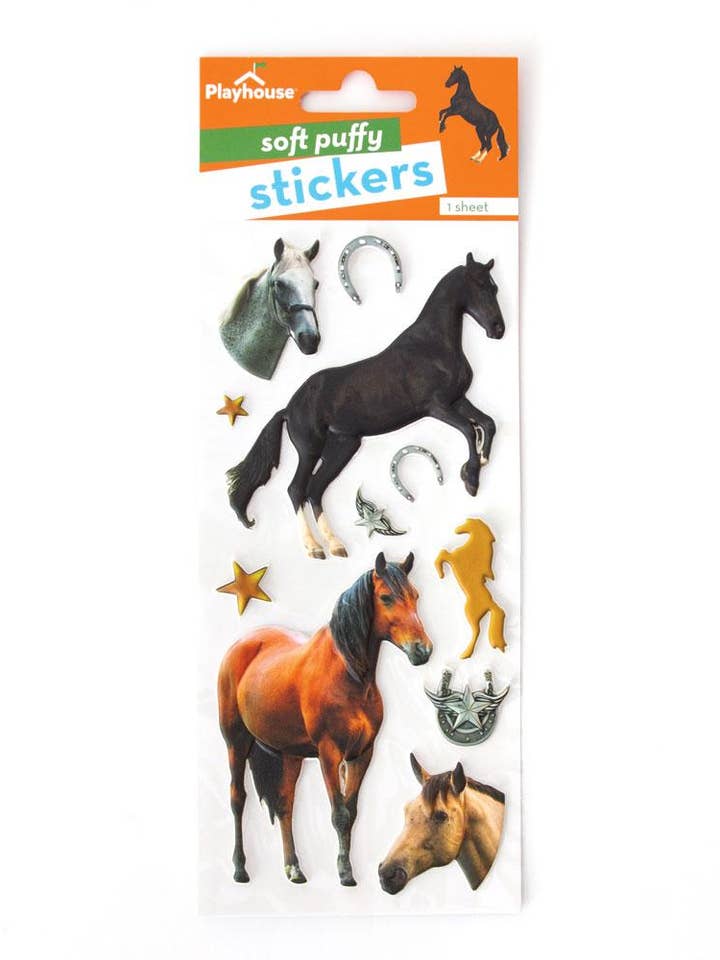 Horses Puffy Sticker for wholesale by Paper House Productions