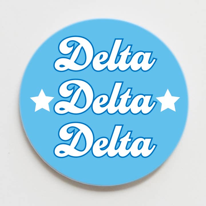 Tri Delta Greek Game Day Stars Button for wholesale by Good Vibez Collegiate